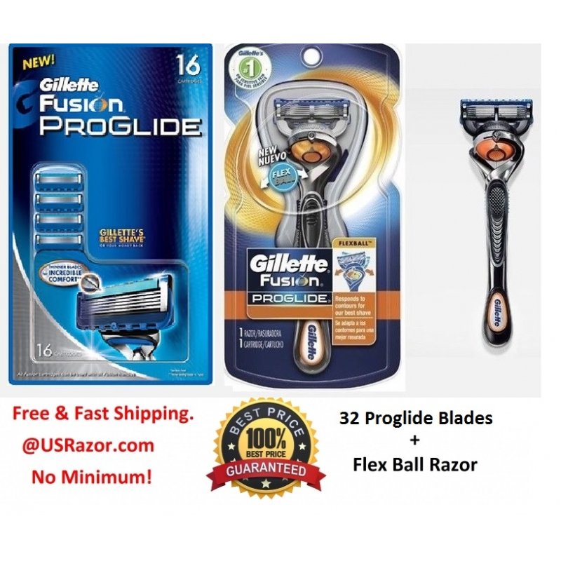 Puno Misbruik kunst 17 Proglide FLEX BALL Gillette FUSION Razor Blades Cartridges Refills  Shaver USA